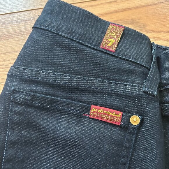 💙 7 For All Mankind Ankle Zip Skinny Jeans Women's 24 Dark Slim Stretch 10/10 - Picture 2 of 5